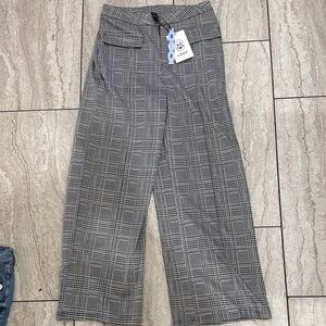 Cider Black and White Plaid Women's Trousers